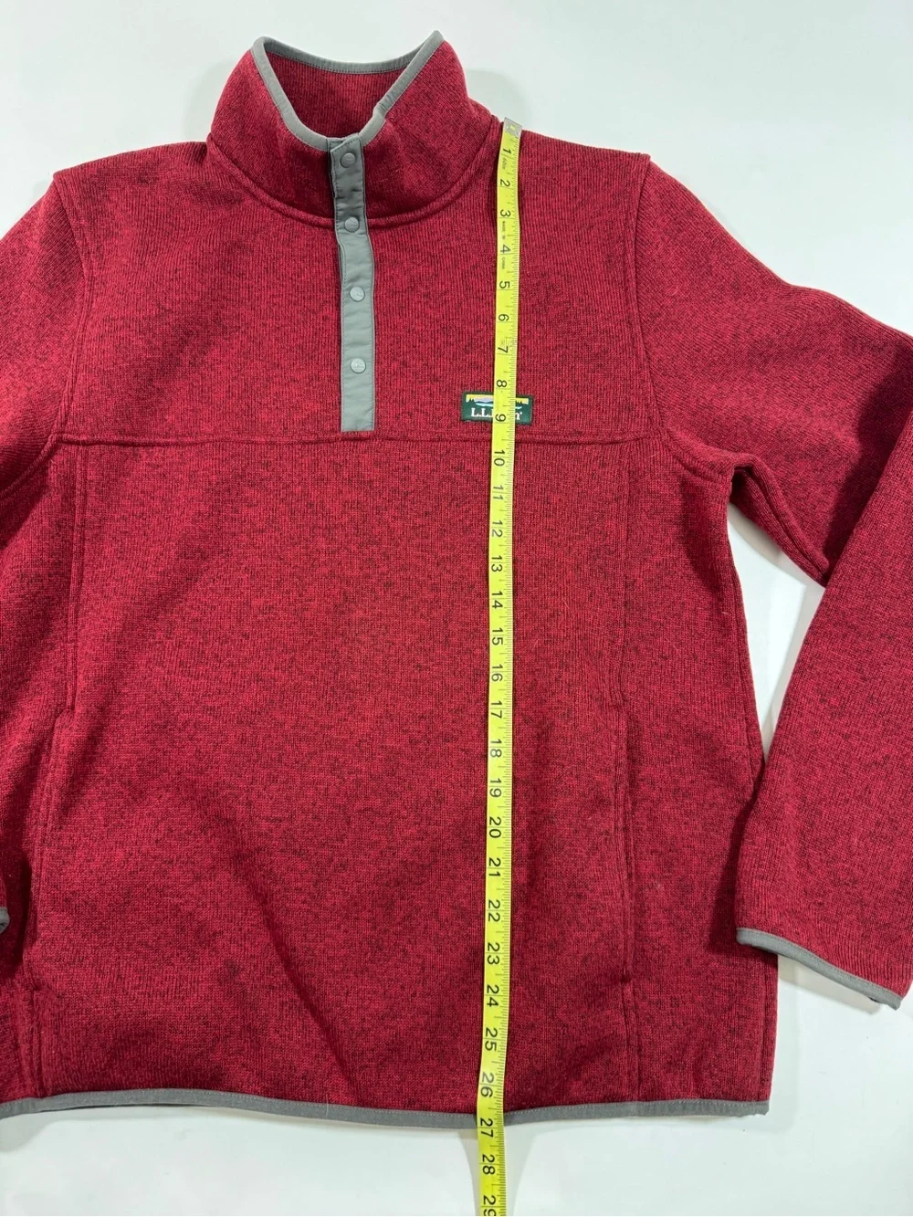 LL Bean Pullover Sweater Fleece Mens Red